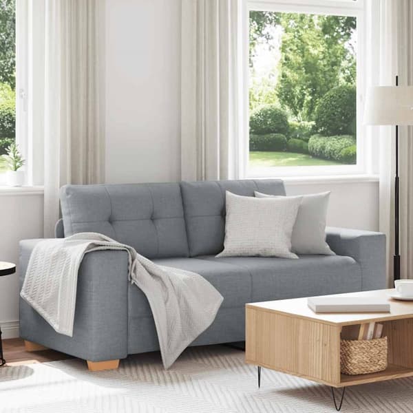 Loveseat soffa ljusgrå 140 cm tyg