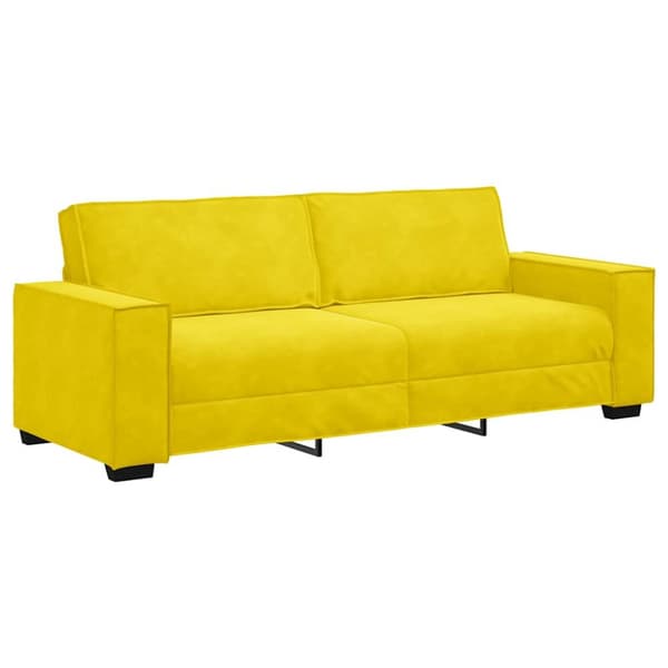 3-sitssoffa gul 180 cm sammet