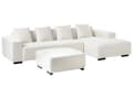 Miniatyrbilde 5 av 11: Venstre Hjørnesofa med Ottoman Hvit Boucle L-formet 4-seter med Kasteputer Moderne Design
