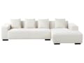 Miniatyrbilde 6 av 11: Venstre Hjørnesofa med Ottoman Hvit Boucle L-formet 4-seter med Kasteputer Moderne Design