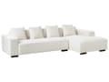 Miniatyrbilde 7 av 11: Venstre Hjørnesofa med Ottoman Hvit Boucle L-formet 4-seter med Kasteputer Moderne Design