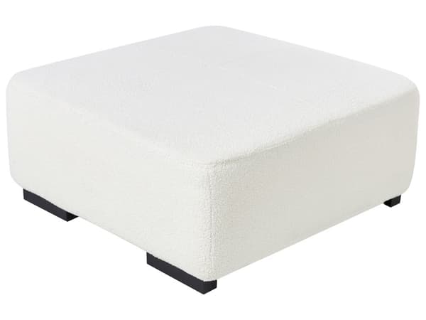 Venstre Hjørnesofa med Ottoman Hvit Boucle L-formet 4-seter med Kasteputer Moderne Design