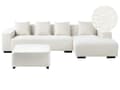 Miniatyrbilde 1 av 11: Venstre Hjørnesofa med Ottoman Hvit Boucle L-formet 4-seter med Kasteputer Moderne Design