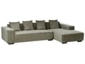 Miniatyrbilde 5 av 11: Venstrehånds Hjørnesofa Grønn Kordfløyel L-formet 4-seter Jumbo Cord med puter Moderne design