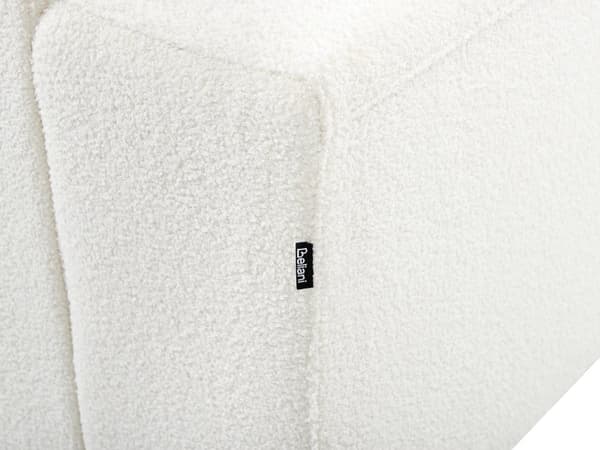 Høyre Hjørnesofa Hvit Boucle L-formet 4-seter med Kasteputer Moderne Design