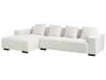 Miniatyrbilde 7 av 11: Høyre Hjørnesofa med Ottoman Hvit Boucle L-formet 4-seter med Kasteputer Moderne Design