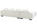 Miniatyrbilde 8 av 11: Høyre Hjørnesofa med Ottoman Hvit Boucle L-formet 4-seter med Kasteputer Moderne Design