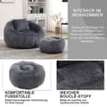 Miniatyrbild 3 av 4: Chaiselongue Runda - Soffa - 360° Svängbar - Minnesskum - Grå - 1 plats