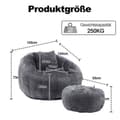 Miniatyrbild 4 av 4: Chaiselongue Runda - Soffa - 360° Svängbar - Minnesskum - Grå - 1 plats