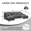 Miniatyrbild 4 av 4: Sektionell soffa - Ej specificerad - U - Chenille tyg - 4 sittplatser - Vändbar