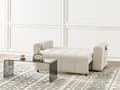 Miniatyrbillede 4 af 11: Sovesofa Beige Polyester 2 Personers Moderne Blød Sofa Sofaseng To Personers Designsofa Praktisk Splitback Stofsofa med Opbevaring