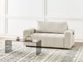 Miniatyrbillede 2 af 11: Sovesofa Beige Polyester 2 Personers Moderne Blød Sofa Sofaseng To Personers Designsofa Praktisk Splitback Stofsofa med Opbevaring