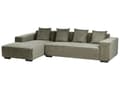 Miniatyrbillede 5 af 11: Hjørnesofa med Chaiselong Grøn Fløjl 4 Personers Sofa L Formet Dyb Sofahjørne Siddemøbel Blød Stofsofa Højrevendt Flydersofa