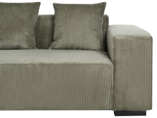 Hjørnesofa med Chaiselong Grøn Fløjl 4 Personers Sofa L Formet Dyb Sofahjørne Siddemøbel Blød Stofsofa Højrevendt Flydersofa