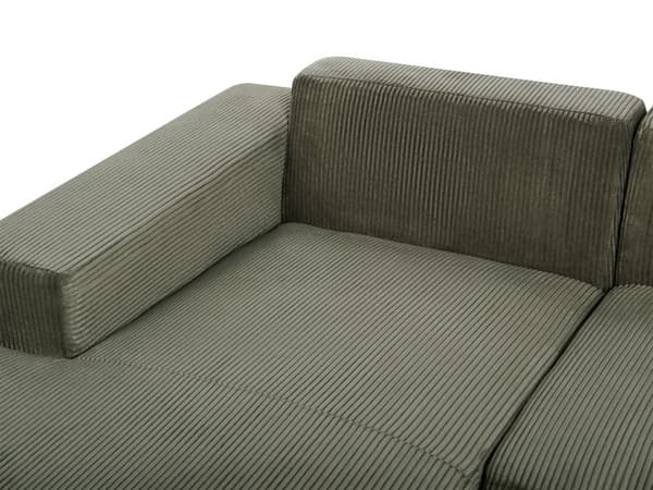 Hjørnesofa med Chaiselong Grøn Fløjl 4 Personers Sofa L Formet Dyb Sofahjørne Siddemøbel Blød Stofsofa Højrevendt Flydersofa