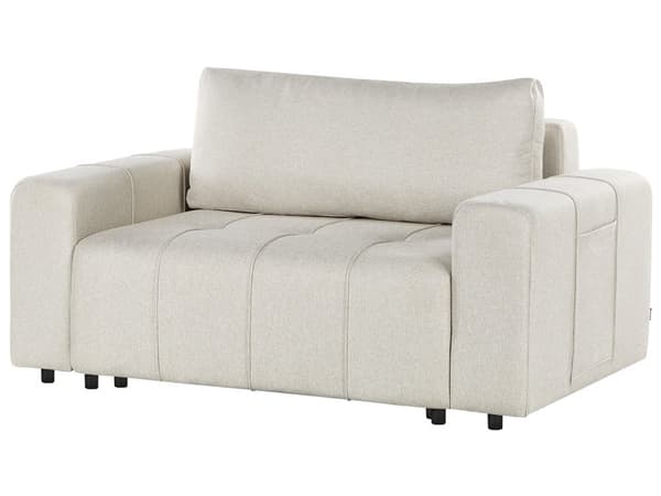 2-seters Sofa Lys Beige Stoff Polstring med Oppbevaring Tykt Polstret Moderne Stil Stue Møbler