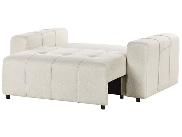 2-seters Sofa Lys Beige Stoff Polstring med Oppbevaring Tykt Polstret Moderne Stil Stue Møbler