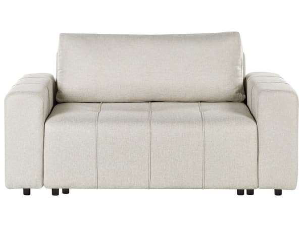 2-seters Sofa Lys Beige Stoff Polstring med Oppbevaring Tykt Polstret Moderne Stil Stue Møbler