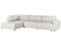 Miniatyrbilde 5 av 11: 4 Hjørneseter Sovesofa Høyrevendt Lys Beige Stoff Polstring med Oppbevaring Tykt Polstret Moderne Stil Stue Møbler