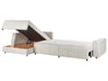 Miniatyrbilde 6 av 11: 4 Hjørneseter Sovesofa Høyrevendt Lys Beige Stoff Polstring med Oppbevaring Tykt Polstret Moderne Stil Stue Møbler