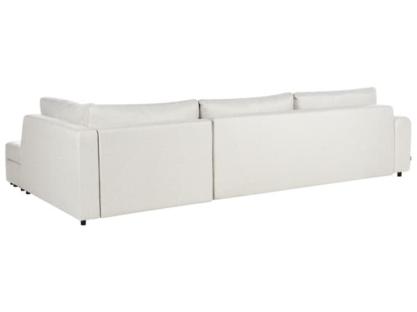 4 Hjørneseter Sovesofa Høyrevendt Lys Beige Stoff Polstring med Oppbevaring Tykt Polstret Moderne Stil Stue Møbler
