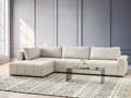 Miniatyrbilde 2 av 11: 4 Hjørneseter Sovesofa Høyrevendt Lys Beige Stoff Polstring med Oppbevaring Tykt Polstret Moderne Stil Stue Møbler
