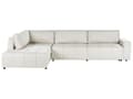 Miniatyrbilde 1 av 11: 4 Hjørneseter Sovesofa Høyrevendt Lys Beige Stoff Polstring med Oppbevaring Tykt Polstret Moderne Stil Stue Møbler
