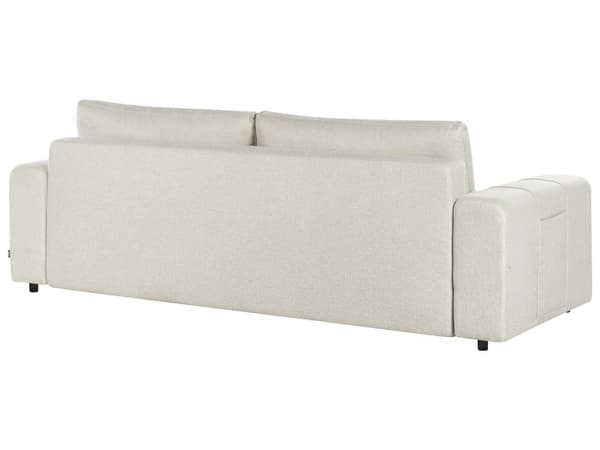 3-seters Sofa Lys Beige Stoff Polstring med Oppbevaring Tykt Polstret Moderne Stil Stue Møbler