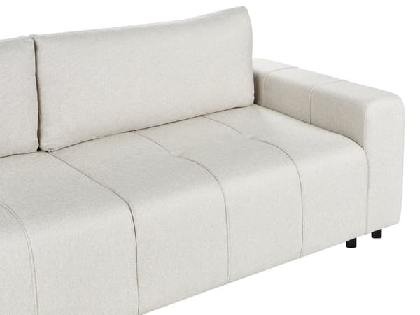 3-seters Sofa Lys Beige Stoff Polstring med Oppbevaring Tykt Polstret Moderne Stil Stue Møbler