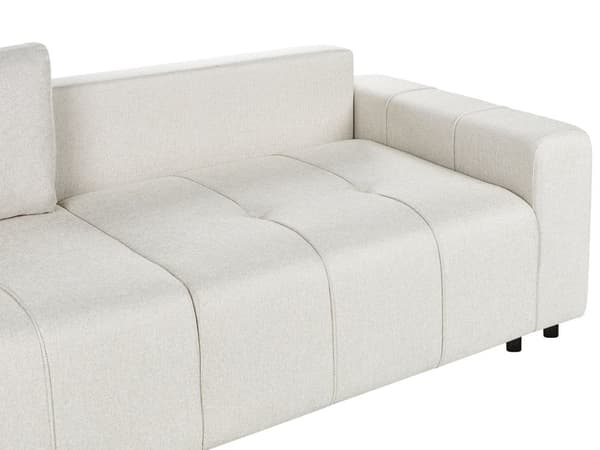 3-seters Sofa Lys Beige Stoff Polstring med Oppbevaring Tykt Polstret Moderne Stil Stue Møbler