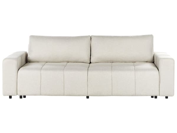 3-seters Sofa Lys Beige Stoff Polstring med Oppbevaring Tykt Polstret Moderne Stil Stue Møbler