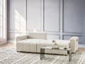 Miniatyrbilde 4 av 11: 3 Hjørneseter Sovesofa Høyrevendt Lys Beige Stoff Polstring med Oppbevaring Tykt Polstret Moderne Stil Stue Møbler