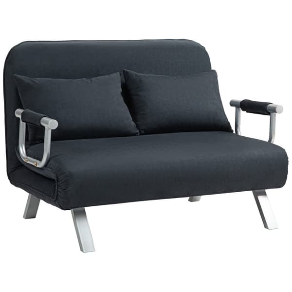Rootz 2 -paikkainen sohva - vaihtovelkakirjalaji - Sleeper -sohva - 5 -suuntainen säädettävä mukavuus - 111x80x78cm - musta jäljittely mokkanahka, ter