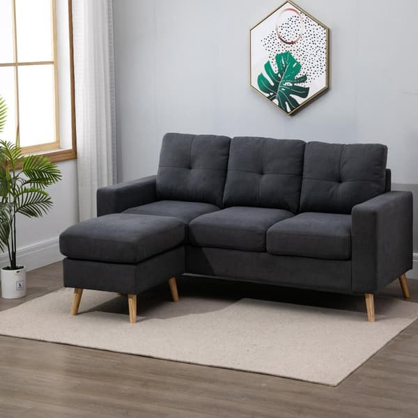 Rootz 3 -personers hjørne sofa sæt - Modulær sofa - Skandinavisk lounge - Maksimal komfort - 193 cm x 136 cm x 85 cm Anthracite Gray
