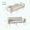 Miniatyrbild 3 av 11: Rootz 2 -sits bäddsoffa - Cabriolet Couch - Sleeper Soffa - Velvet Comfort - 181W x 73d x 78,5H cm - Perfekt för vardagsrum och rum
