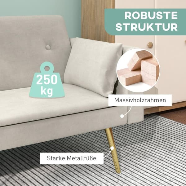 Rootz 2 -sits bäddsoffa - Cabriolet Couch - Sleeper Soffa - Velvet Comfort - 181W x 73d x 78,5H cm - Perfekt för vardagsrum och rum