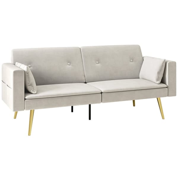 Rootz 2 -sits bäddsoffa - Cabriolet Couch - Sleeper Soffa - Velvet Comfort - 181W x 73d x 78,5H cm - Perfekt för vardagsrum och rum