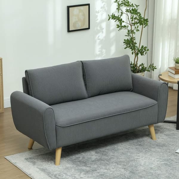 Rootz 2 -sits soffa - tyg soffa - liten soffa - lyxig komfort - 145 x 75 x 78 cm - antracit