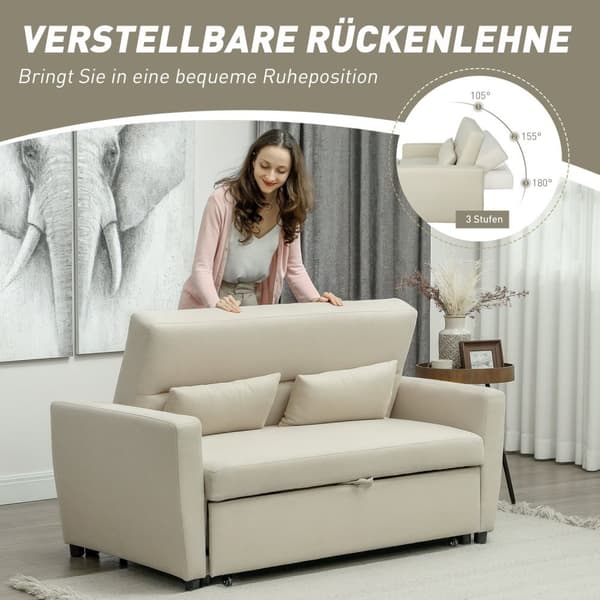 Rootz 2 -i -1 sovesofa - konvertibel sofa - justerbar ryglæn - fløjlsudseende - 155 cm x 90 cm x 88,5 cm - perfekt til ultimativ komfort