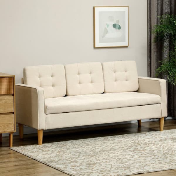 Rootz 3 -paikkainen sohva - verhoiltu sohva - Lounge -sohva - runsaasti tallennustilaa - 166,5 x 62 x 82 cm, valkoinen