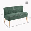 Miniatyrbild 3 av 11: Rootz 2 -sitsig klädda soffa - liten soffa - Elegant Loveseat - Velvete Comfort - 117x56.5x77 cm - Idealisk för moderna bostadsområden