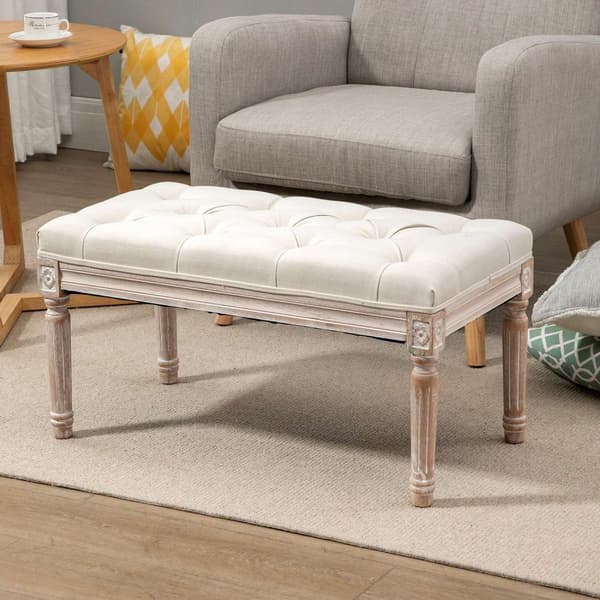 Rootz vadderad pall - klädda bänk - fotvol - optimal komfort - 80L x 40W x 43 timmar cm brun
