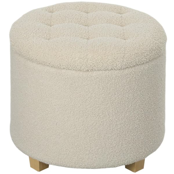 Rootz rund pall med förvaring - fotpall - ottoman - rymlig 31,8L lagring - Ø45 x 41H cm - brun