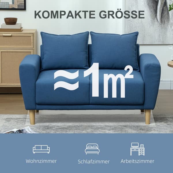 Rootz Two -sits soffa - Modern Couch - Tyg Loveat - Eucalyptus träram - Kompakt komfort - 133 x 73 x 81 cm