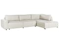 Miniatyrbillede 5 af 11: Sovesofa med Chaiselong Beige 4 Personers Sofa L Formet Dyb Sofaseng Siddemøbel Blød Stofsofa Design Hjørnesovesofa med Opbevaring