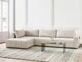 Miniatyrbillede 2 af 11: Sovesofa med Chaiselong Beige 4 Personers Sofa L Formet Dyb Sofaseng Siddemøbel Blød Stofsofa Design Hjørnesovesofa med Opbevaring