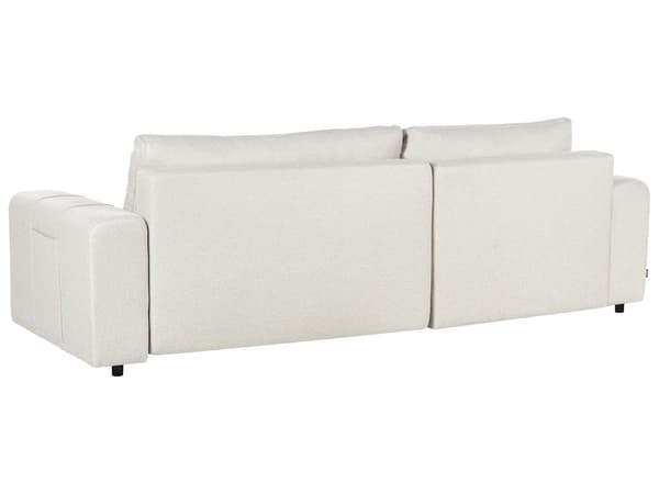 Sovesofa med Chaiselong Beige 3 Personers Sofa L Formet Dyb Sofaseng Siddemøbel Blød Stofsofa Design Hjørnesovesofa med Opbevaring
