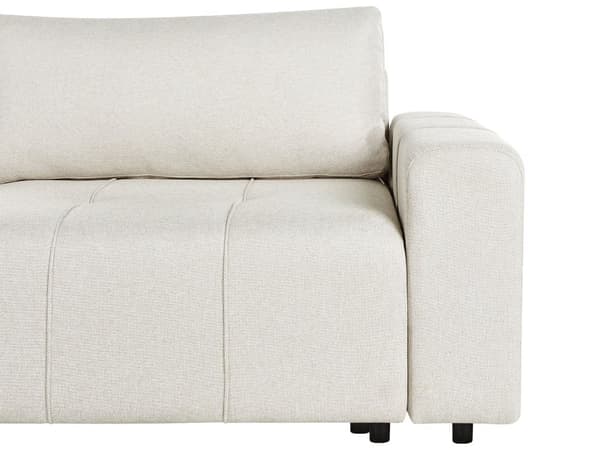 Sovesofa med Chaiselong Beige 3 Personers Sofa L Formet Dyb Sofaseng Siddemøbel Blød Stofsofa Design Hjørnesovesofa med Opbevaring