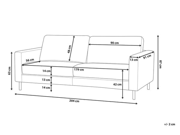 3-seters Sofa Hvit Boucle Retro Design Stue Aksentstol Svart Ben Spor Arm