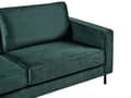 Miniatyrbilde 6 av 11: 3-seters Sofa Mørkegrønn Fløyel Retro Design Stue Aksentstol Svart Ben Spor Arm